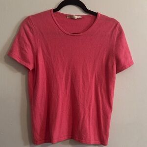 Belford Cashmere Bright Pink Short Sleeve Tee